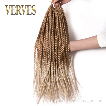 Box Braids Hair ombre Afro Crochet Hair Extensions 22 roots/pack synthetic braiding blond,black color 18 Inch Crochet Braids